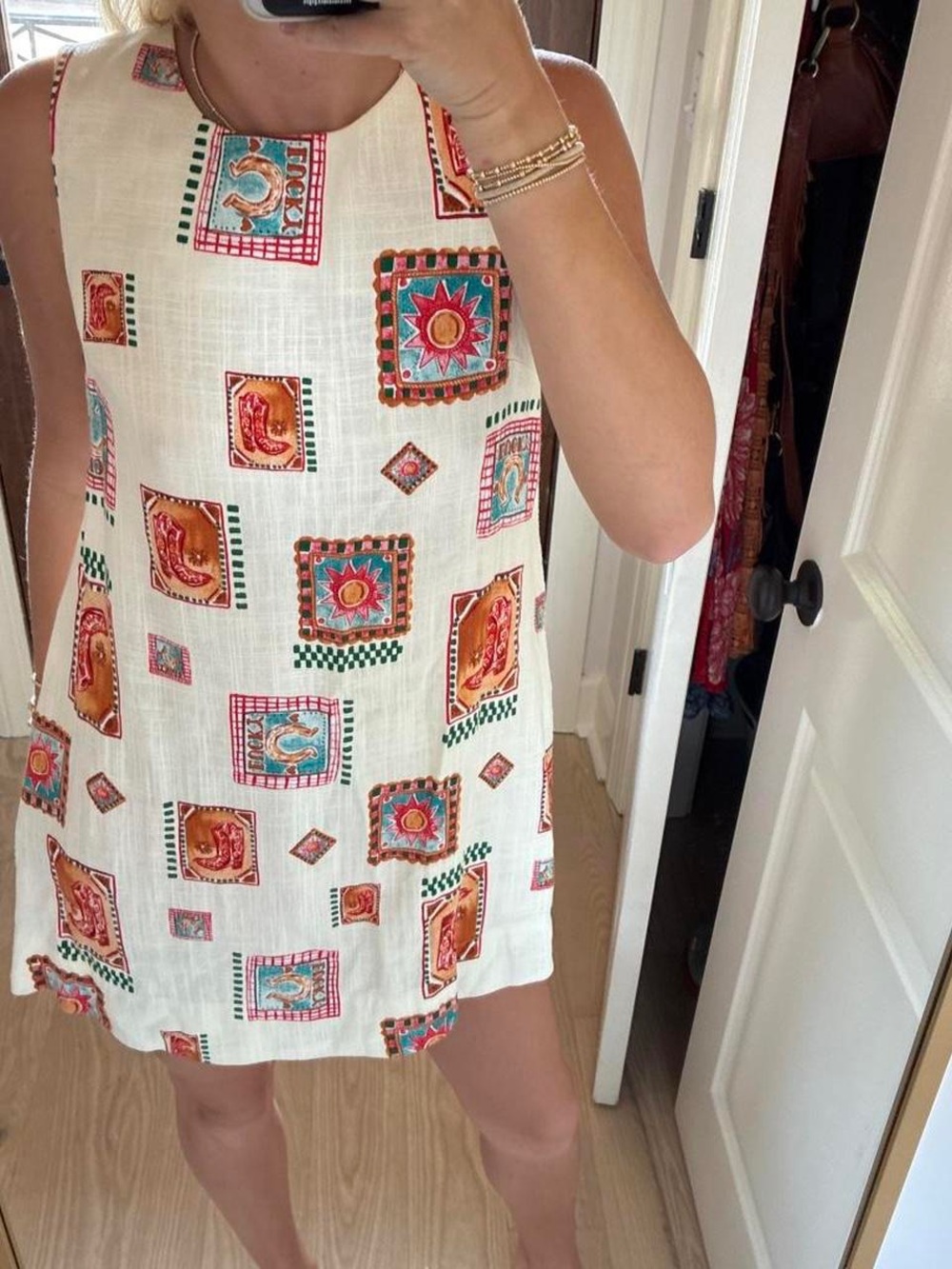 aper Hearts Cowgirl Sleeveless Mini Dress